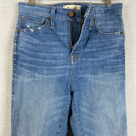 Madewell Women’s Distressed Curvy High-Rise Skinny Denim Blue Jeans Size 26 - Picture 4 of 9